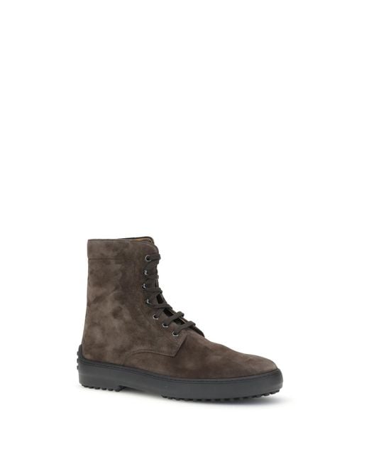 Tod's White Suede Ankle Boots for men