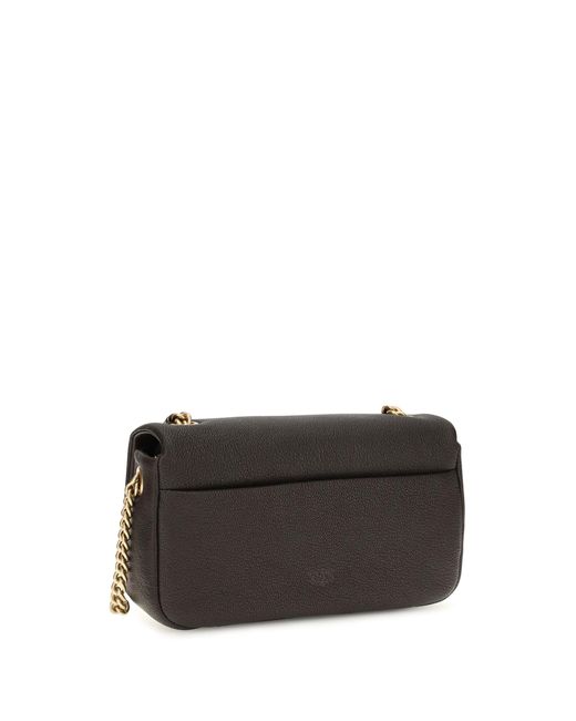 Pinko Black Medium Love Bag Click Soft Horizontal Shoulder Bag