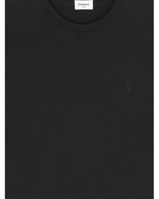 Saint Laurent Black Certified Cotton T-Shirt for men