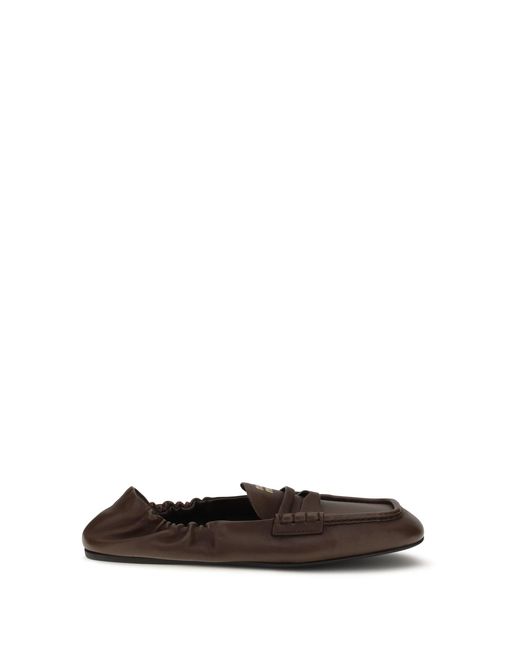Miu Miu White Loafers Ruches Nappa Leather