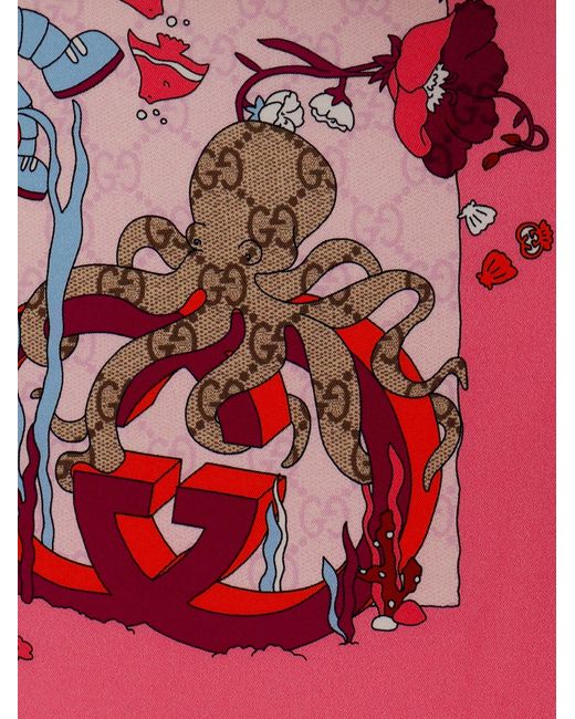 Gucci Red Silk Foulard