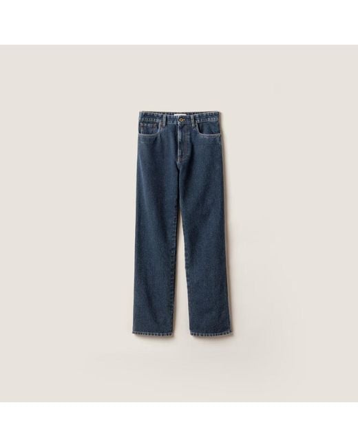 Miu Miu Blue Relaxed Fit Jeans