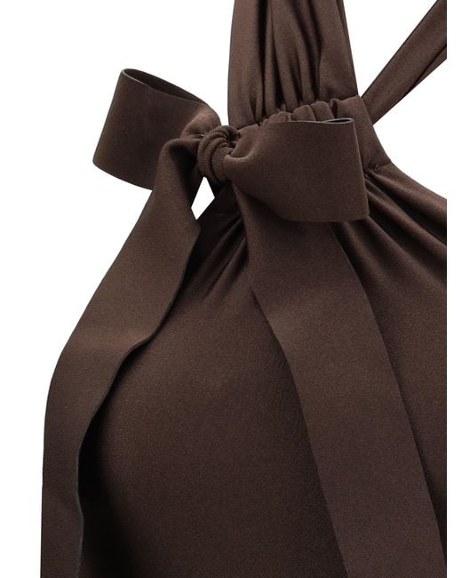 Zimmermann Brown Awaken Tie Neck One-Piece Bathing Suit