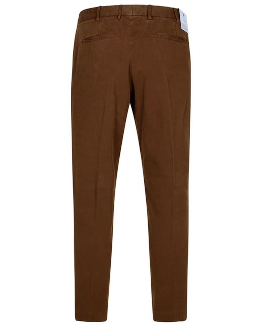 PT01 Brown 'Rebel' Cotton Blend Pants for men