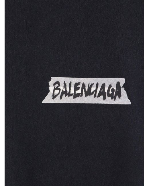 Balenciaga Blue Cotton Sweatshirt for men
