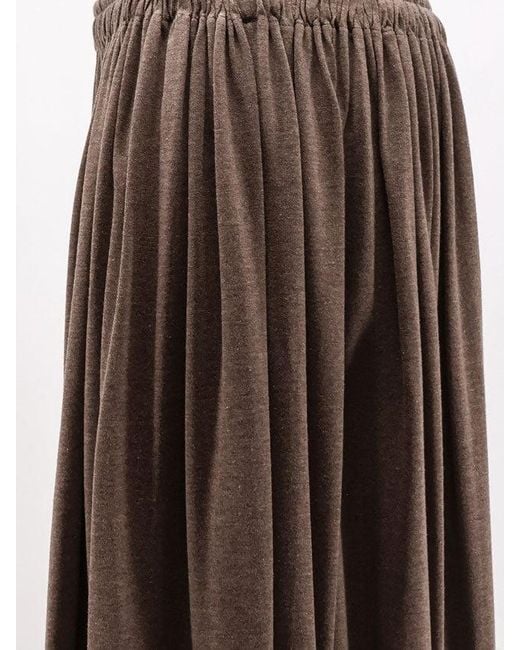 Max Mara Brown Mxmlivrea Pleated Jersey Long Skirt