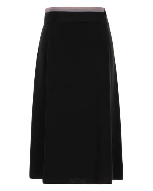 Fendi Black Silk Skirt