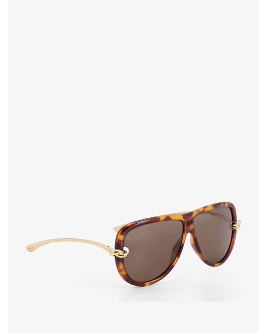 Bottega Veneta Multicolor Knot Aviator Acetate Sunglasses