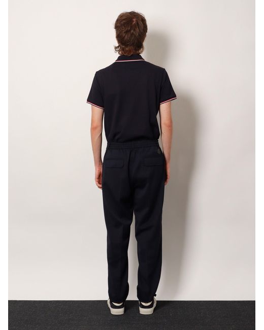 Moncler Blue Wool Blend Trousers for men