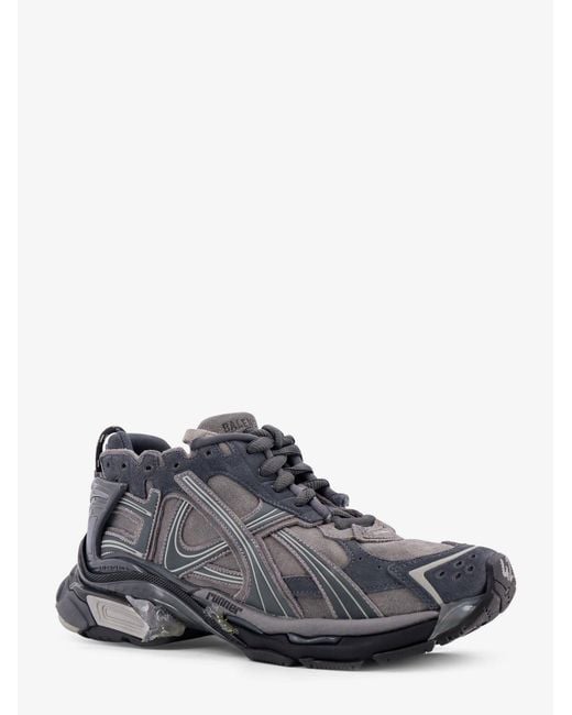 Balenciaga White Runner Low-Top Suede Sneakers for men