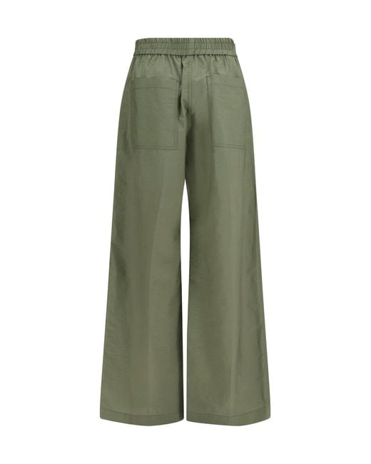 Brunello Cucinelli Green Pants With Elasticated Waist