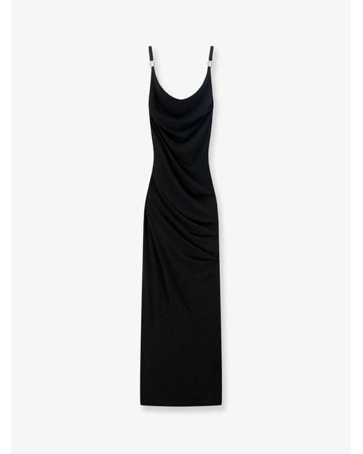 Coperni Black Stretch Fabric Long Dress