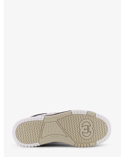 Gucci White Re-Web Leather Sneakers for men