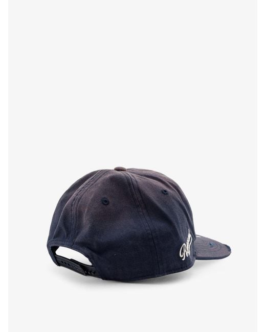 Represent Blue Cotton Hat With Embroidered Logo for men