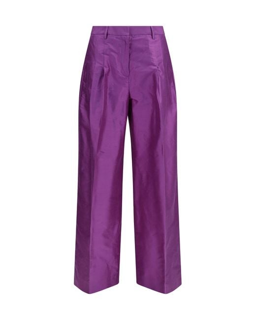 Sara Roka Purple Pants Charlene Silk