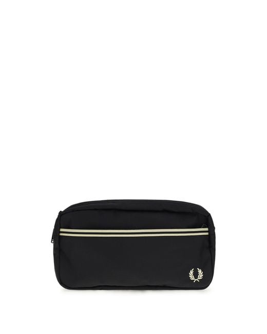 Fred Perry Black Shoulder Bag Twin-Tipped Webbing for men