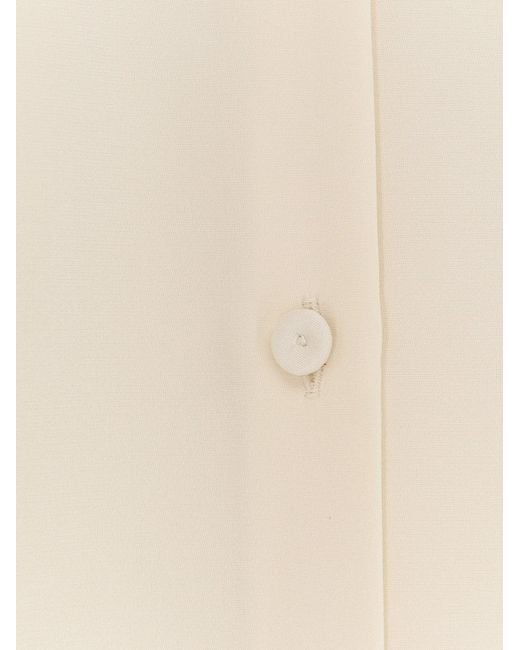 Max Mara White Mxpvoliera Stretch Silk Shirt