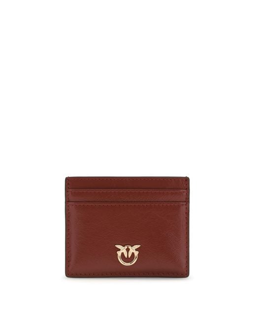 Pinko Purple Card Holder Dark Calf Leather