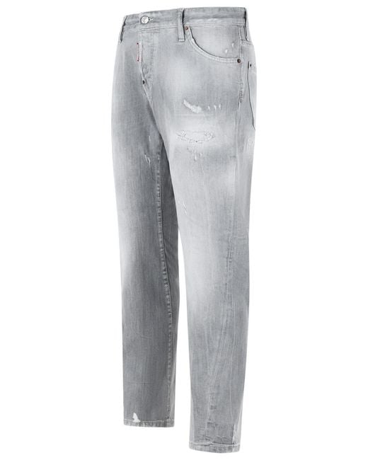 DSquared² Gray 'Slim Twst' Cotton Jeans for men
