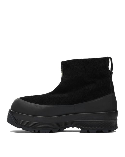 Stone Island Black Suede Ankle Boot for men