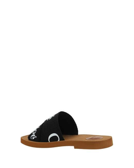 Chloé Black Woody Sandals