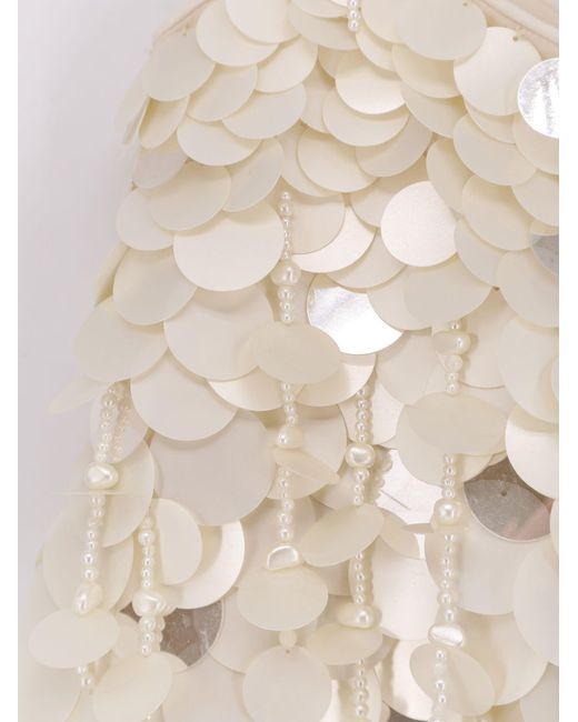 retroféte White Eudora Top With Macro-Sequins