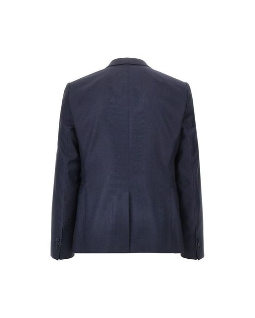 Emporio Armani Blue Jacquard Wool David Line Suit for men