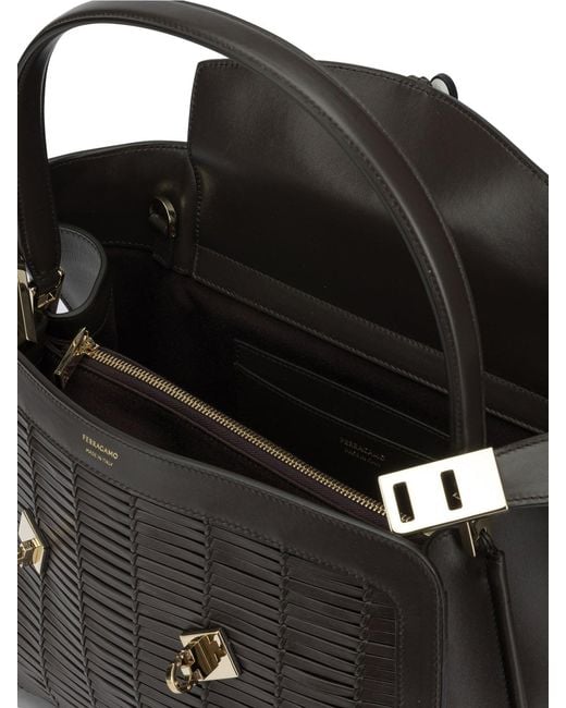 Ferragamo Black Medium "Hug Soft" Hand Bag