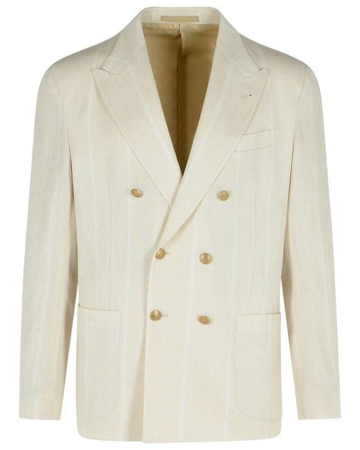Eleventy Natural Cream Cotton Blend Blazer for men