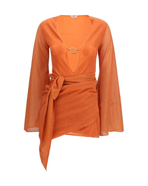 Oseree Orange Lumière Pareo Dress