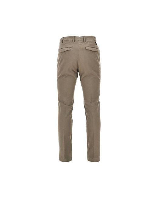 PT Torino Gray Stretch Gabardine Master Fit Pants for men