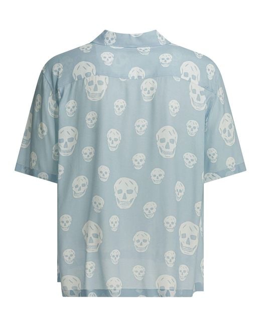 McQueen Blue Light Viscose Shirt for men