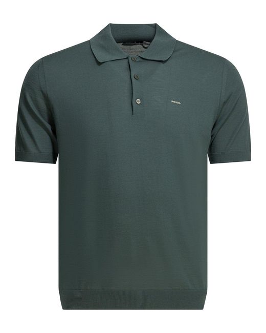 Prada Green Virgin Wool Knitwear for men