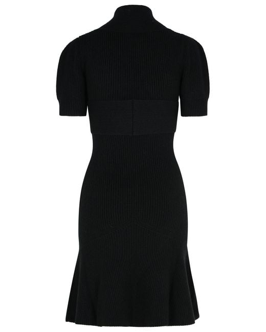 Patou Black Merino Wool Blend Dress