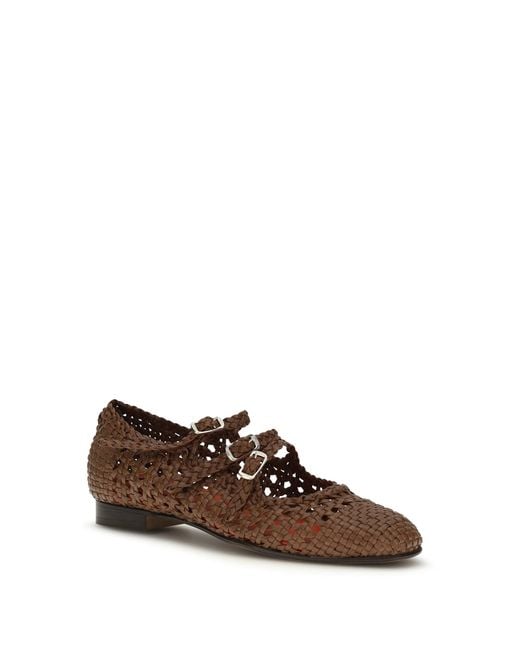 CAREL PARIS Brown Ballerina Shoes Woven Leather