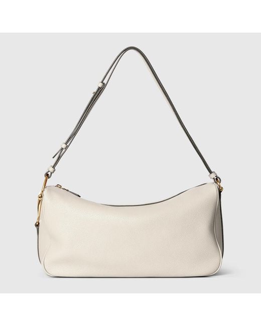 Gucci Natural Half Horsebit" Shoulder Bag
