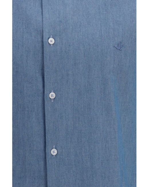 Brooksfield Blue Cotton Shirt for men