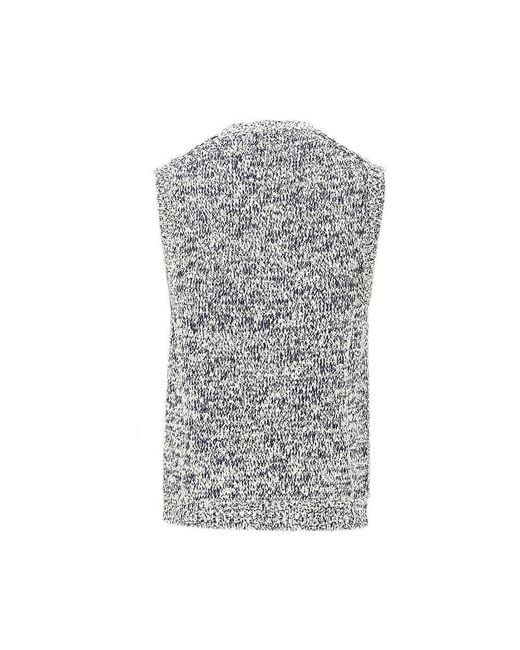 Amaranto Gray Mouliné Knit Vest for men
