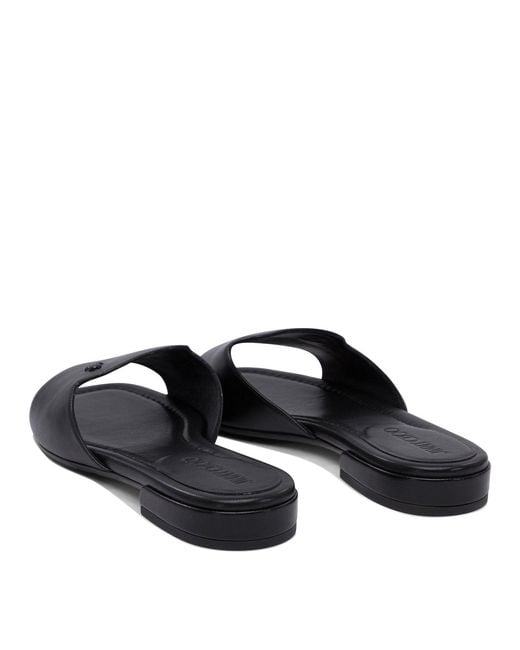 Jimmy Choo Black Dina Flat Leather Sandals