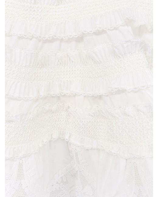 Zimmermann White Alchemy Shirred Bandeau Top