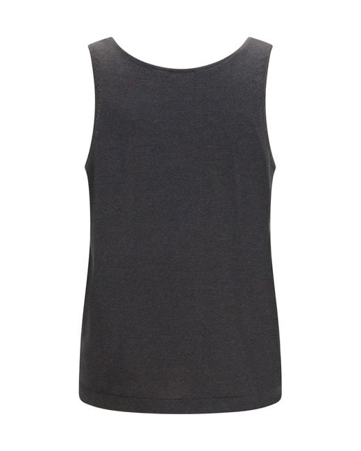 Brunello Cucinelli Gray Luminous Knit Tank Top