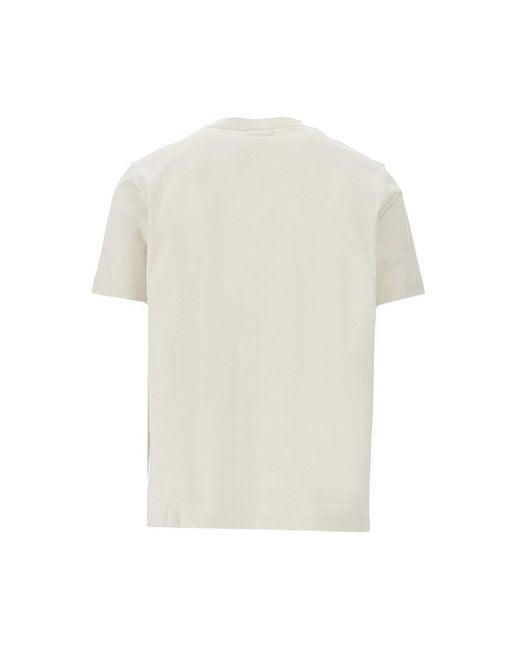 Emporio Armani White Après Cats And Logo Embroidery Print T-Shirt for men