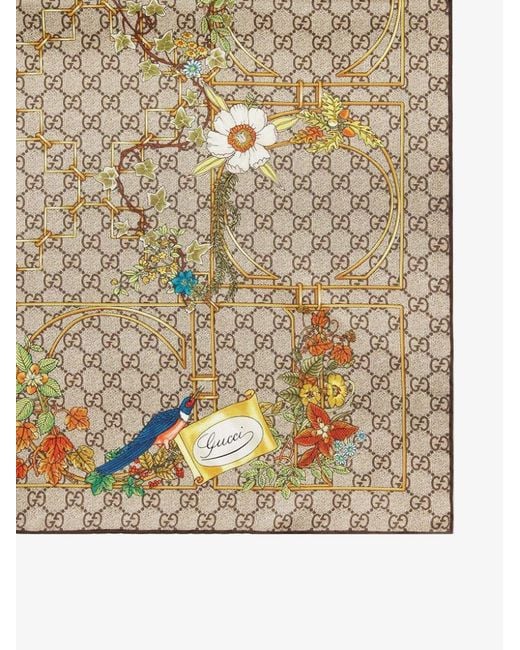 Gucci Natural Cage Gg Silk Foulard