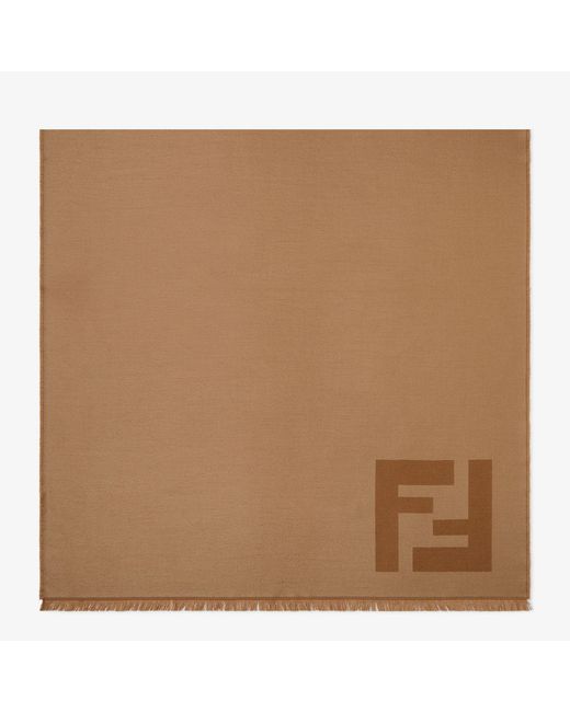Fendi Brown Wool Ff Scarf for men