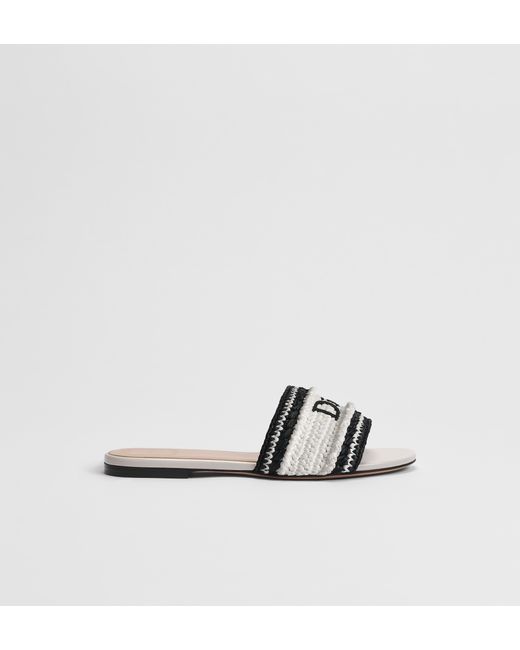 Dior White Woven Riviera Sandals