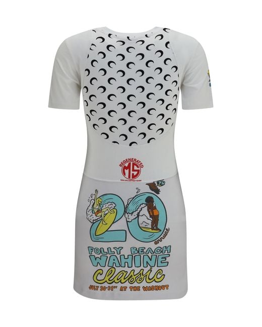 MARINE SERRE Gray Fitted Recycled Jersey Dress