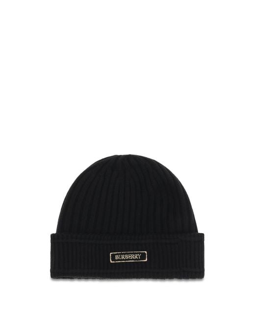 Burberry Black Wool Beanie for men
