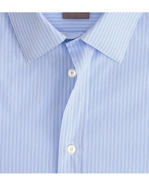 Dior Blue Striped Cotton Shirt for men
