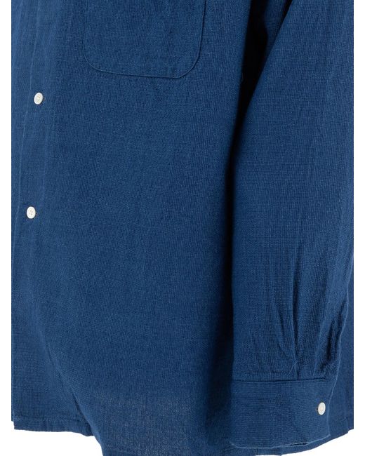 Beams Plus Blue Western Double Dye Shirts for men