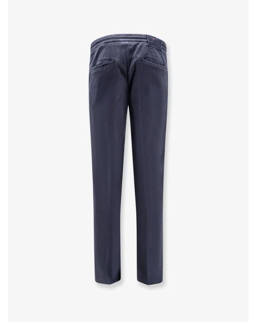 Kiton Blue Lyocell Blend Trouser for men